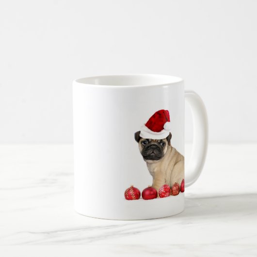 WeihnachtsMopshund Kaffeetasse (VorderseiteRechts)