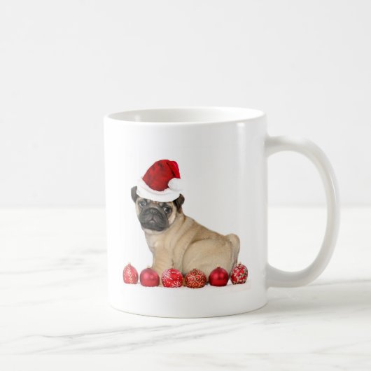 WeihnachtsMopshund Kaffeetasse (Rechts)