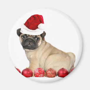 WeihnachtsMopshund Magnet