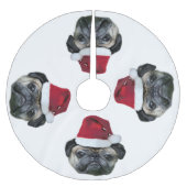 WeihnachtsMopshund Polyester Weihnachtsbaumdecke (Vorderseite)