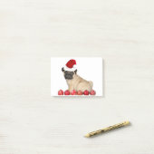 WeihnachtsMopshund Post-it Klebezettel (Auf Schreibtisch)