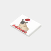 WeihnachtsMopshund Post-it Klebezettel (angewinkelt)