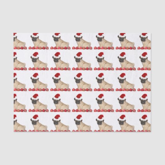 WeihnachtsMopshund Seidenpapier (Vorderseite)