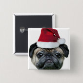 WeihnachtsMopsknopf Button (Vorne & Hinten)