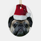 WeihnachtsMopsverzierung Keramikornament (Rechts)