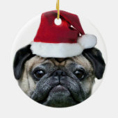 WeihnachtsMopsverzierung Keramikornament (Hinten)