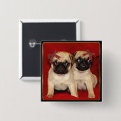 WeihnachtsMopswelpen Button (Vorne & Hinten)