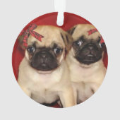 WeihnachtsMopswelpen Ornament (Rückseite)