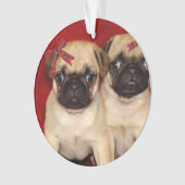 WeihnachtsMopswelpen Ornament (Vorderseite)