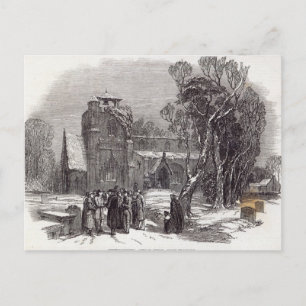 Weihnachtsmorgen: Auf dem Weg zur Kirche Feiertagspostkarte