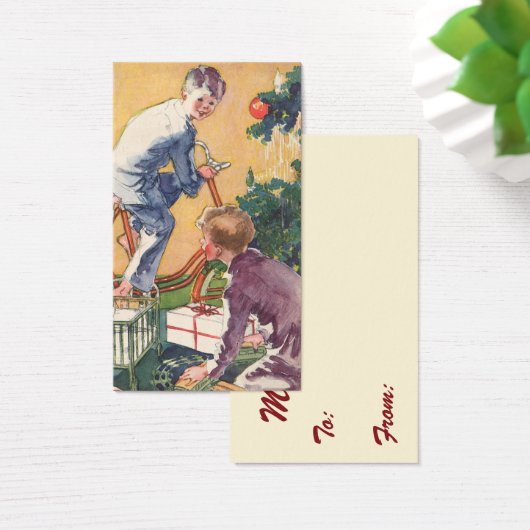 Weihnachtsmorgen, Kinder mit Geschenken (Schreibtisch)