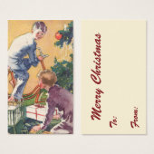 Weihnachtsmorgen, Kinder mit Geschenken (Vorne & Hinten)