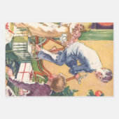 Weihnachtsmorgen, Kinder mit Geschenken Geschenkpapier Set (Vorderseite 2)