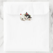 Weihnachtsmorgen Kitten Runder Aufkleber (Tasche)