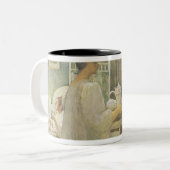 Weihnachtsmorgen, Kneipe. in "Lasst Licht Hinin" Zweifarbige Tasse (Vorderseite Links)