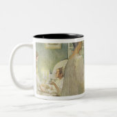 Weihnachtsmorgen, Kneipe. in "Lasst Licht Hinin" Zweifarbige Tasse (Links)