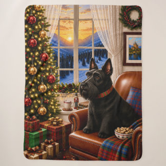 Weihnachtsmorgen,Scottish Terrier Feiertag Sherpadecke