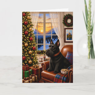 Weihnachtsmorgen, Scottish Terrier Weihnachtskarte Feiertagskarte