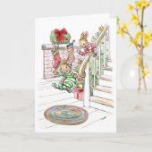 Weihnachtsmorgenhäschen schieben unten die karte (Gelbe Blume)