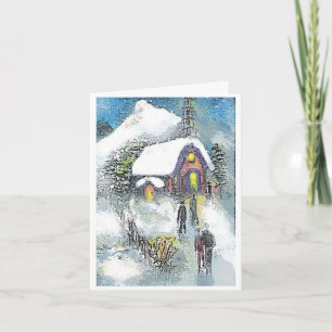 Weihnachtsmorgenkirche Feiertagskarte