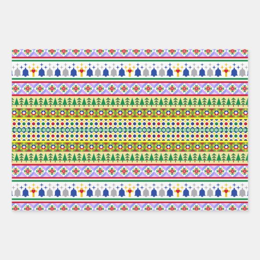 Weihnachtsmotif Muster Geschenkpapier Set (Vorderseite 2)