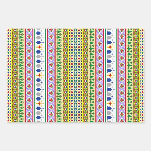 Weihnachtsmotif Muster Geschenkpapier Set (Vorderseite)