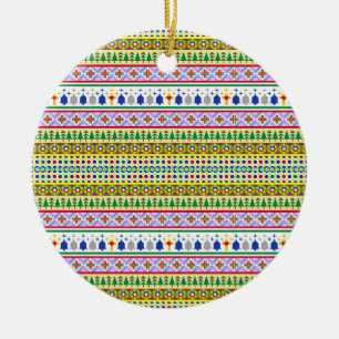 Weihnachtsmotif Muster Keramik Ornament