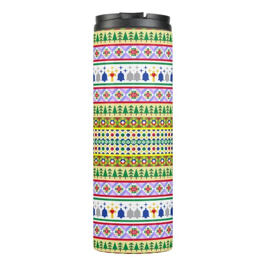 Weihnachtsmotif Muster Thermosbecher (Rückseite)