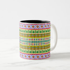 Weihnachtsmotif Muster Zweifarbige Tasse