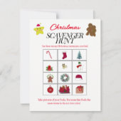 Weihnachtsmotif Scavenger Jagdspielkarte Einladung (Vorderseite)