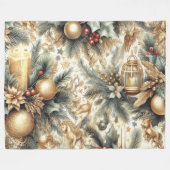 Weihnachtsmotif Weihnachtsfest Gold Fleecedecke (Vorderseite (Horizontal))