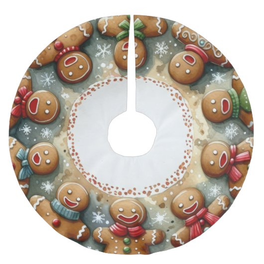 Weihnachtsmotif Weihnachtsmann Gingerbrei Männer Polyester Weihnachtsbaumdecke (Vorderseite)