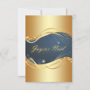 Weihnachtsmotiv aus Gold mit blauem Hintergrund Einladung