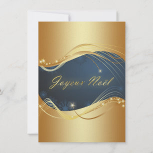 Weihnachtsmotiv aus Gold mit blauem Hintergrund Feiertagskarte