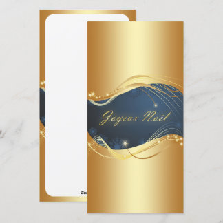 Weihnachtsmotiv aus Gold mit blauem Hintergrund Feiertagskarte