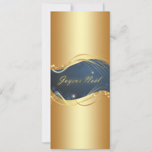 Weihnachtsmotiv aus Gold mit blauem Hintergrund Feiertagskarte