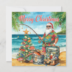 Weihnachtsmotiv für Angelfreunde Feiertagskarte