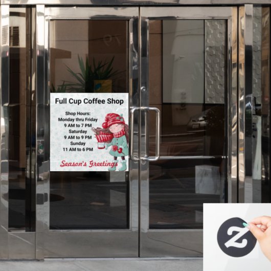 Weihnachtsmotiv für Feiertage im Store - Benutzerd Fensteraufkleber (Büro Tür)