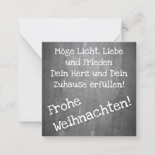 Weihnachtsmotiv im Chalkboard-Stil - XMAS Hinweis Mitteilungskarte (Vorderseite)