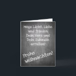 Weihnachtsmotiv im Chalkboard-Stil - XMAS-Karte Karte<br><div class="desc">Weihnachtsmotiv im Chalkboard-Stil mit den Worten Frohe Weihnacht in Deutsch,  Spanisch,  Französisch,  Englisch</div>