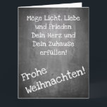 Weihnachtsmotiv im Chalkboard-Stil - XMAS-Karte Karte<br><div class="desc">Weihnachtsmotiv im Chalkboard-Stil mit den Worten Frohe Weihnacht in Deutsch,  Spanisch,  Französisch,  Englisch</div>