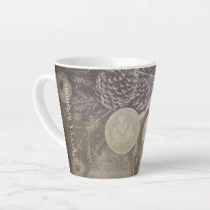 Weihnachtsmotiv im Vintage-Stil mit Keksen und Kaf Milchtasse