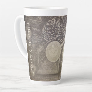 Weihnachtsmotiv im Vintage-Stil mit Keksen und Kaf Milchtasse