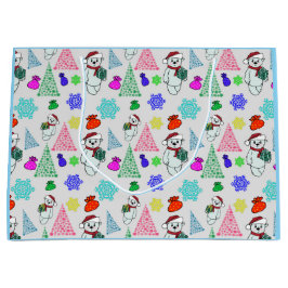 Weihnachtsmotiv mit Bär Große Geschenktüte