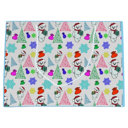 Weihnachtsmotiv mit Bär Große Geschenktüte (Vorderseite)