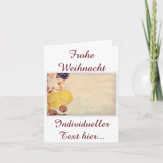 Weihnachtsmotiv mit Früchten... Feiertagskarte (Vorderseite)