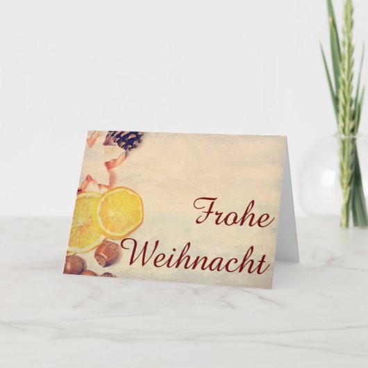 Weihnachtsmotiv mit Früchten... Feiertagskarte (Vorderseite)