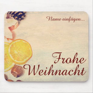 Weihnachtsmotiv mit Früchten im pastellfarbenen Vi Mousepad