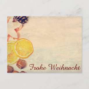 Weihnachtsmotiv mit Früchten... Postkarte