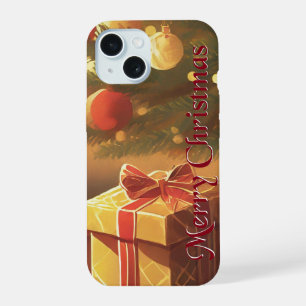 Weihnachtsmotiv mit Geschenken unter dem Weihnacht iPhone 15 Hülle